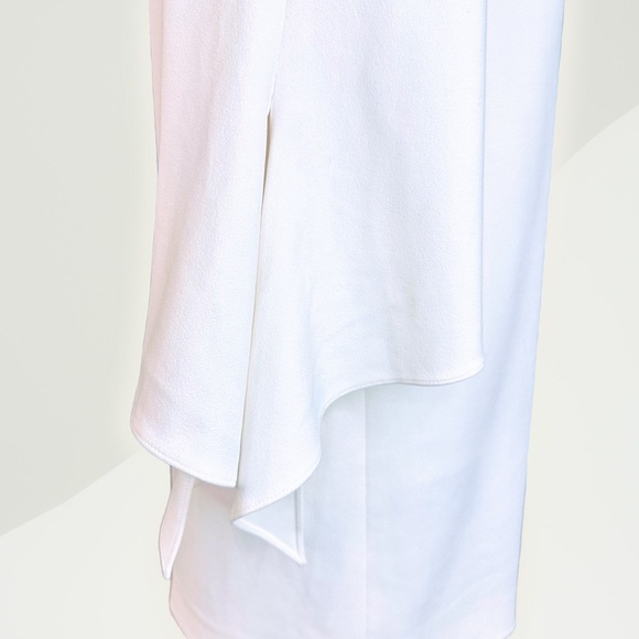 NWT Tibi ‘Structured Crepe Off-The-Shoulder Tie-Detail Dress’ in “Ivory” Size 4 - Picture 15 of 16
